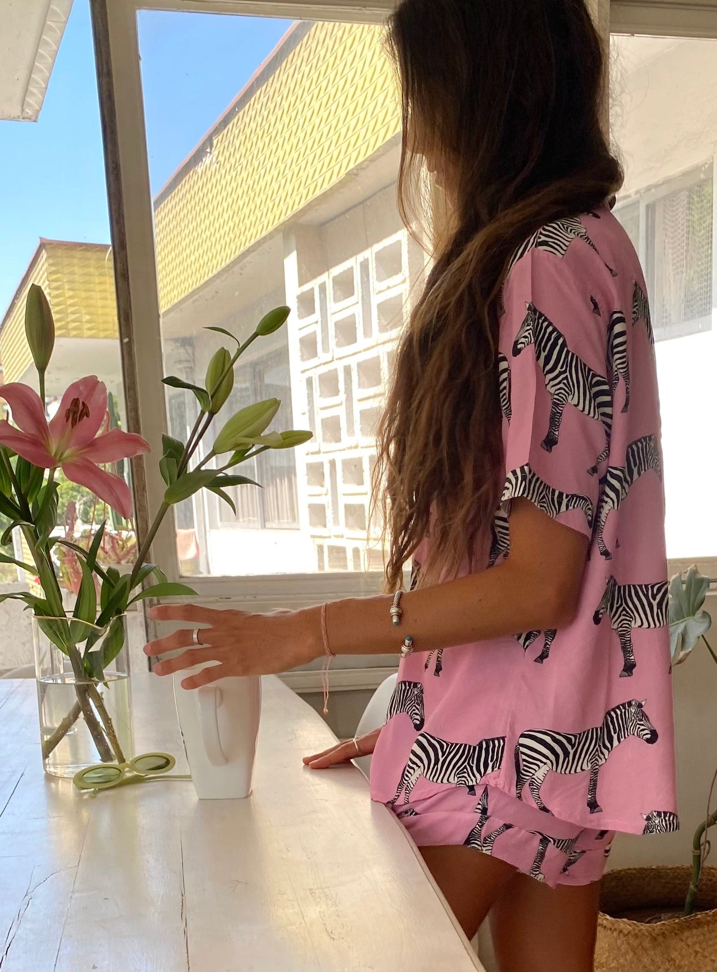 Pijama corto Rosa