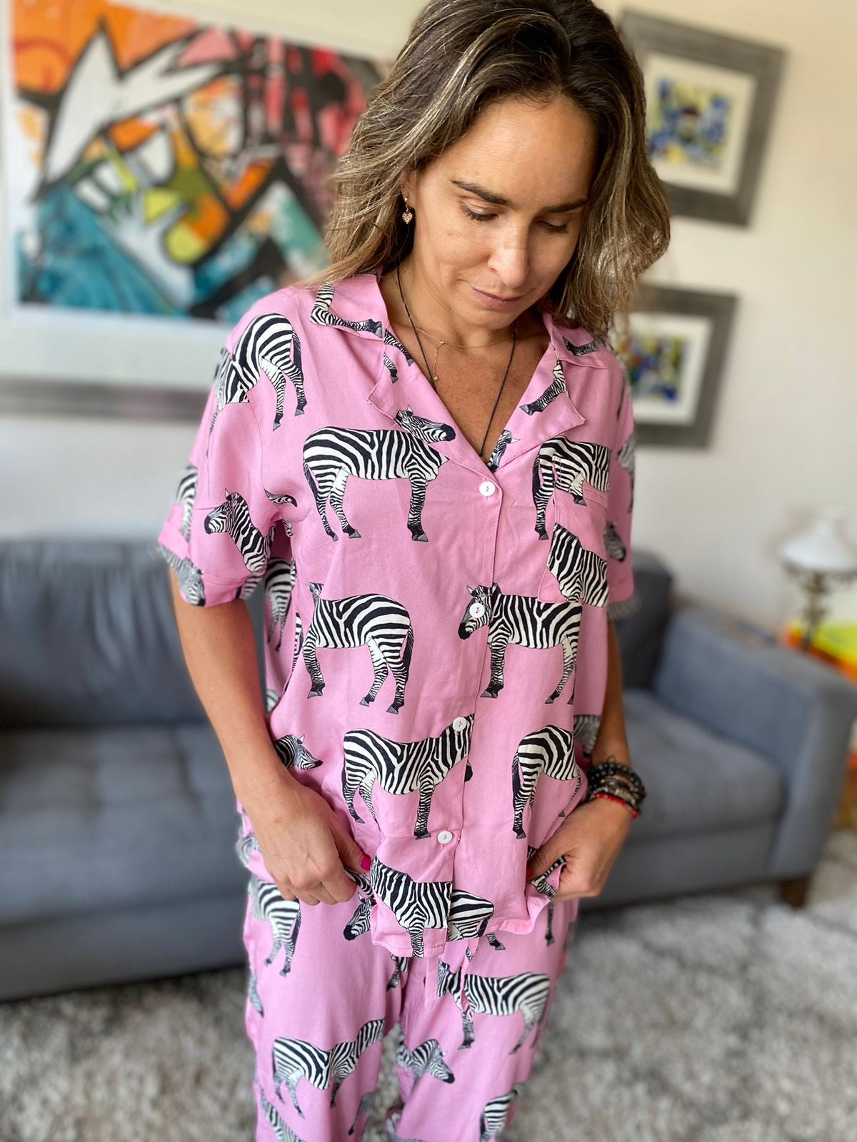 Pijama medio Rosa