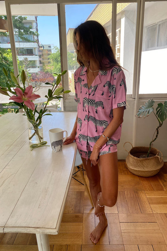 Pijama corto Rosa